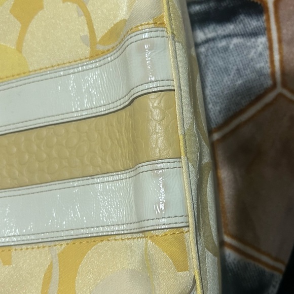 2008 Coach Yellow and Cream Women's Handbag - Picture 6 of 9